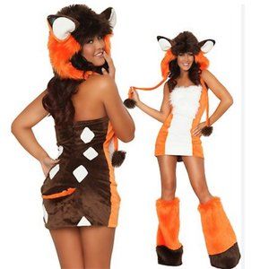 Adult Faux Fur Deer Costume + BONUS Antlers! SMALL
